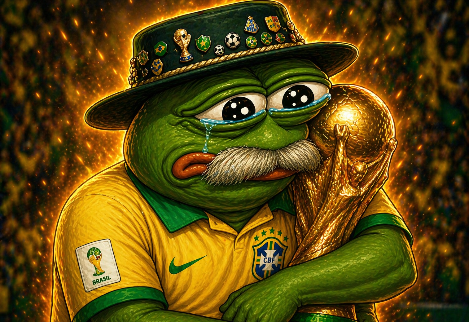 Pepe Brazil legend with the trophy